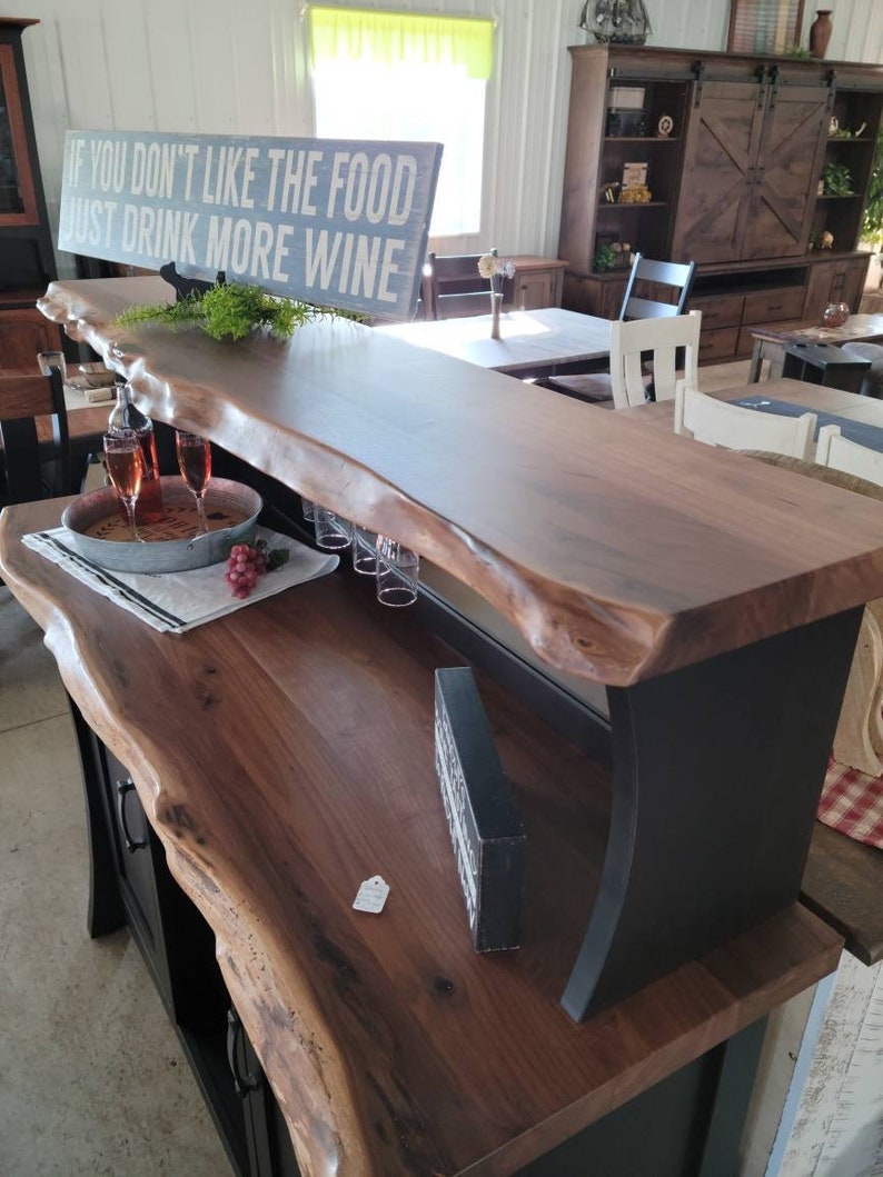 Live Edge Hand Crafted Wine Buffet, Made in the USA with Free Shipping image 5