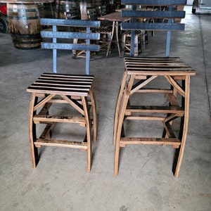 Whiskey Barrel Stave Bar Stools Made Entirely Of Whiskey Barrel Staves, FREE SHIPPING Made in the U.S.A image 6