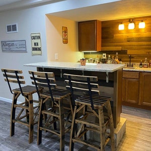 Whiskey Barrel Stave Bar Stools Made Entirely Of Whiskey Barrel Staves, FREE SHIPPING Made in the U.S.A image 5