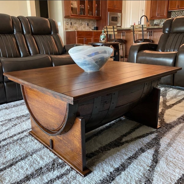 Barrel Coffee Table Etsy