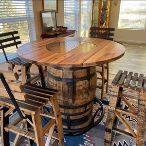 Whiskey Barrel Stave Bar Stools Made Entirely Of Whiskey Barrel Staves, FREE SHIPPING Made in the U.S.A image 8