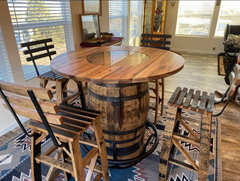 Whiskey Barrel Stave Bar Stools Made Entirely Of Whiskey Barrel Staves, FREE SHIPPING Made in the U.S.A image 8