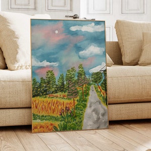 Colorful Scenery Printable Wall Art for Dopamine and Eclectic Apartment Decor, Instant Download