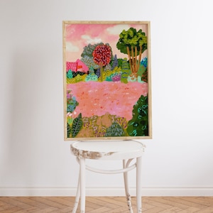 South Korea Scenery Art Print: Colorful Abstract Acrylic (Digital Download)