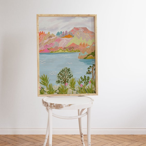 Colorful Abstract Mountain Scenery Art Print (Digital Download)