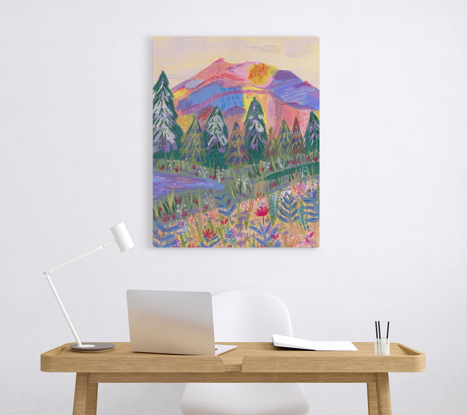 Abstract Mountain Wall Art Colorful Wall Art Abstract Wall Etsy