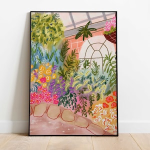 Botanical Garden Painting Colorful Wall Art Floral Art Print Printable Digital image 6