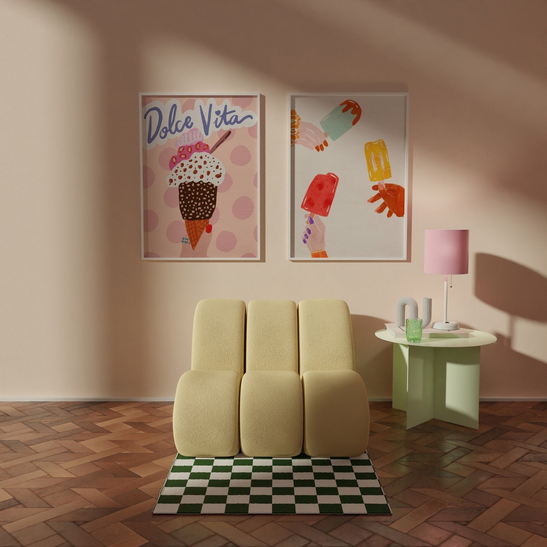 mega retro kitchen gallery wall art set of 90,... 2 Colorful Print Set for Kitchen | Gallery Wall Set | Printable Digital ...