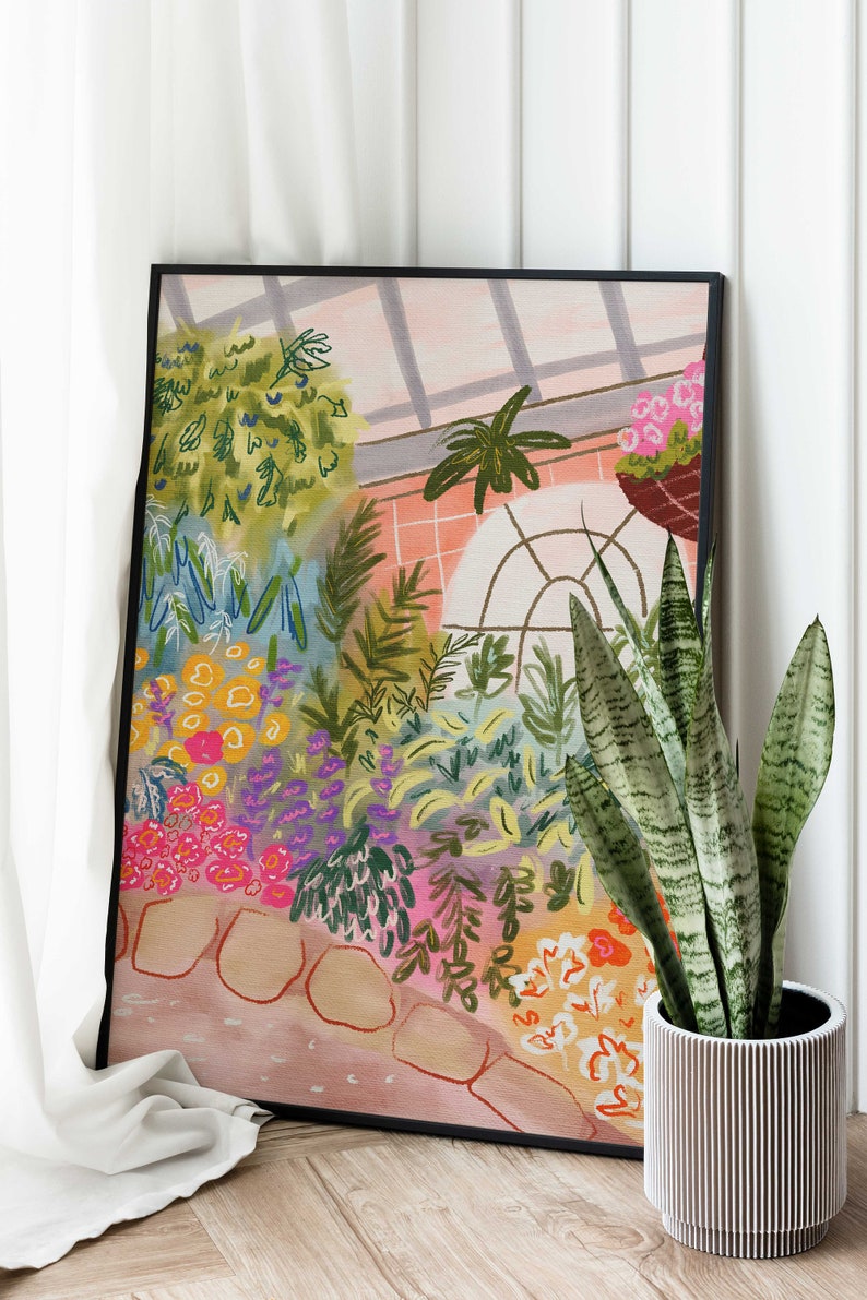 Botanical Garden Painting Colorful Wall Art Floral Art Print Printable Digital image 9