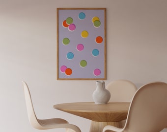 Colorful Dots Wall Art, Polkadots Printable Art, Modern Contemporary Colorful Living Room Print, Geometric Art Print