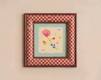 Lámina artística de amapola: Decoración para el mes de nacimiento de agosto (descarga digital)