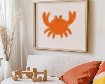 Crab Nursery Wall Art: Playful Coastal Decor (Digital Download)