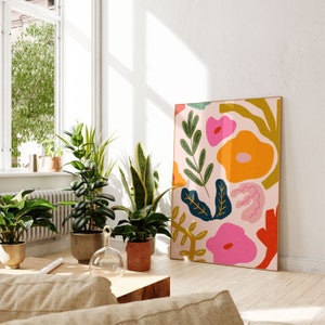 Abstract Floral Print: Colorful Botanical Wall Art (Digital Download)