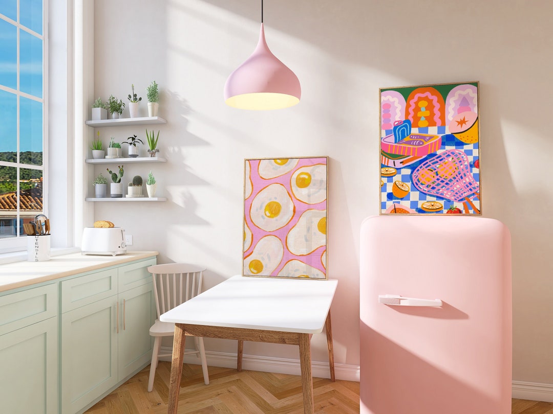 mega retro kitchen gallery wall art set of 90,... 2 Colorful Print Set for Kitchen | Gallery Wall Set | Printable Digital ...
