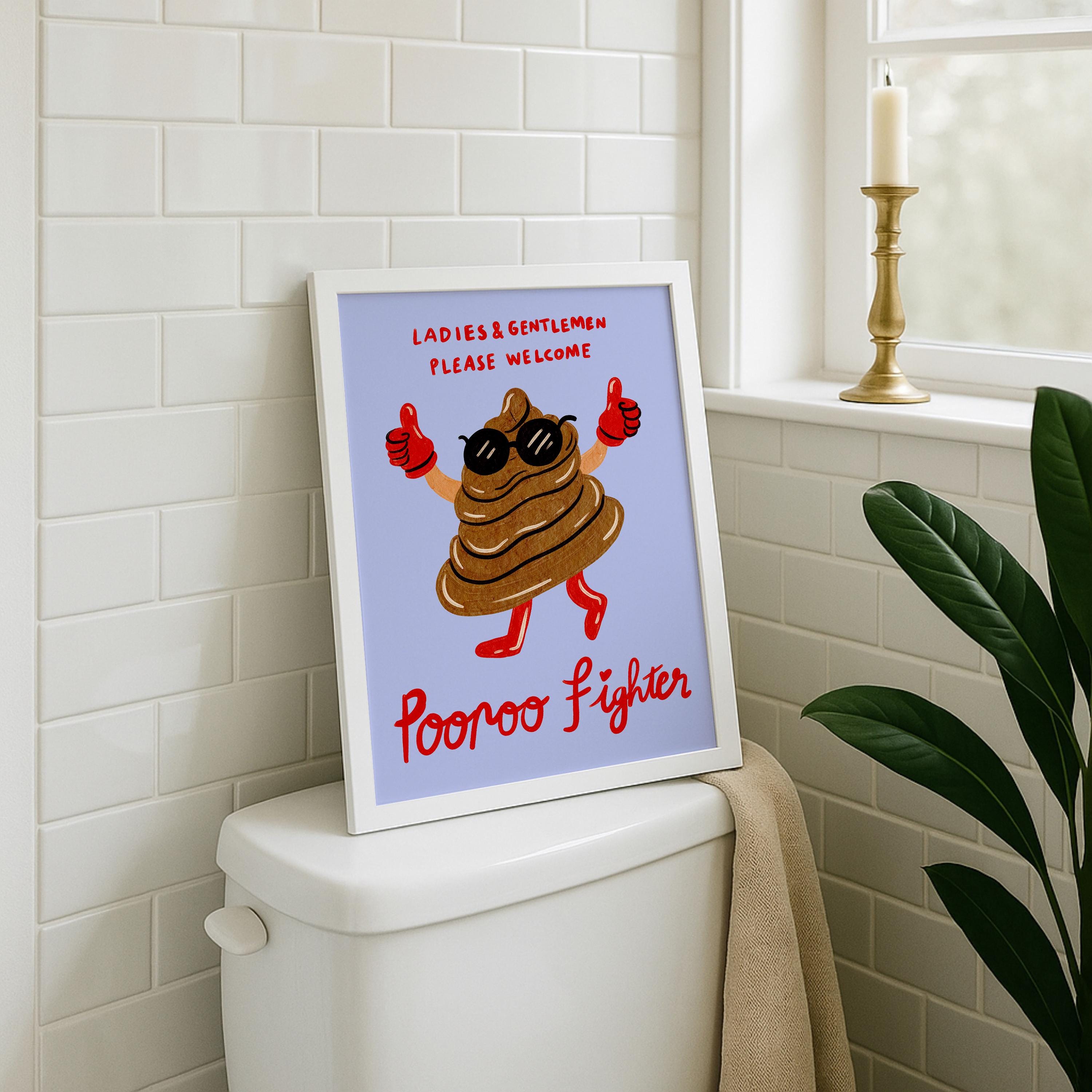 Funny Bathroom Art Printable: Humorous Toilet Sign, Maximalist