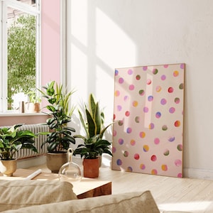 Punkte Malerei, bunte Wandkunst, abstrakte Wandkunst, Acrylkunst, druckbare Kunst, Wohnzimmer Druck, geometrische Kunst Druck