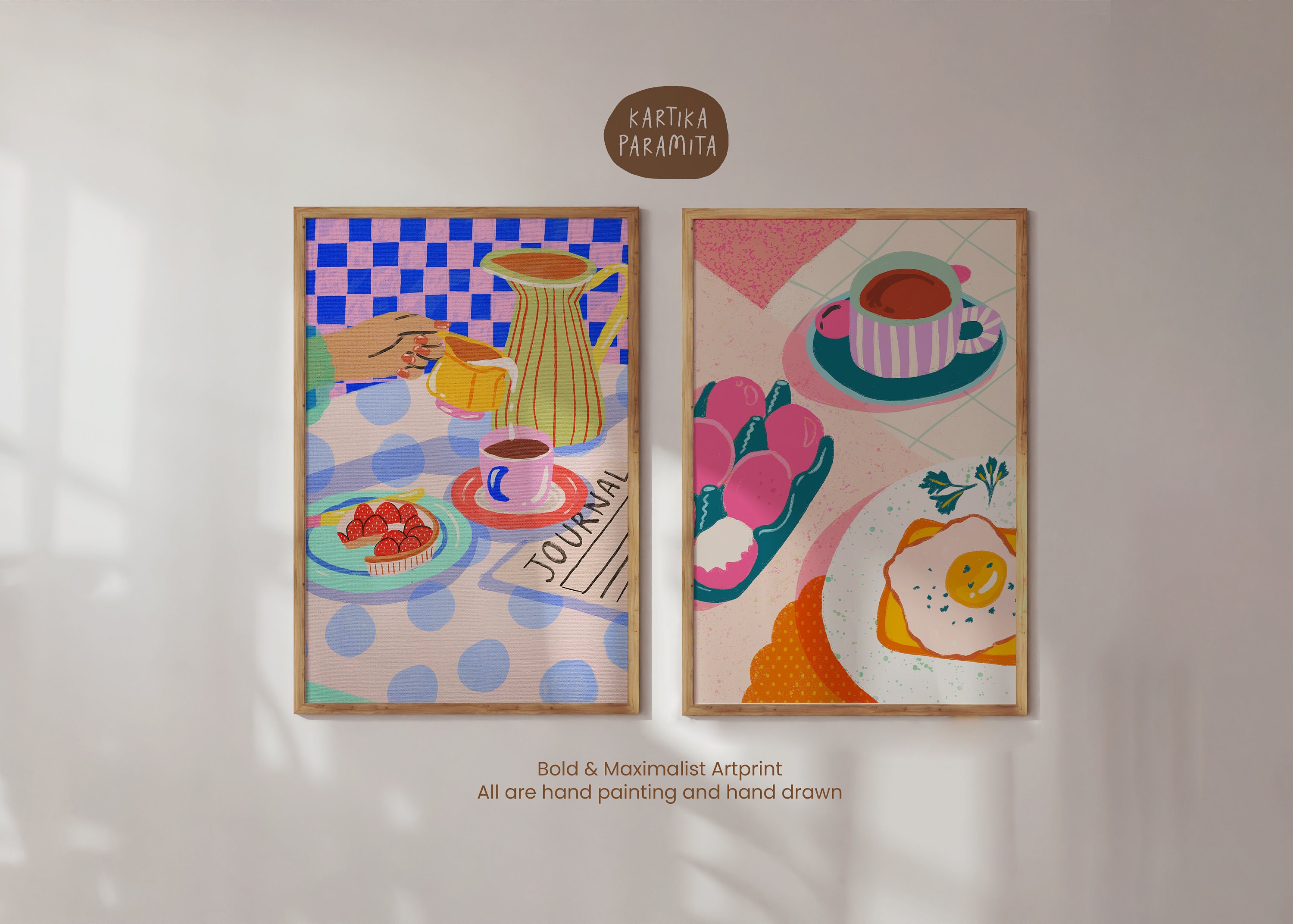 kitchen print set of 10 printables kitchen wall art -... Colorful Kitchen Print Set: Eclectic Gallery Wall Art (digital Download ...