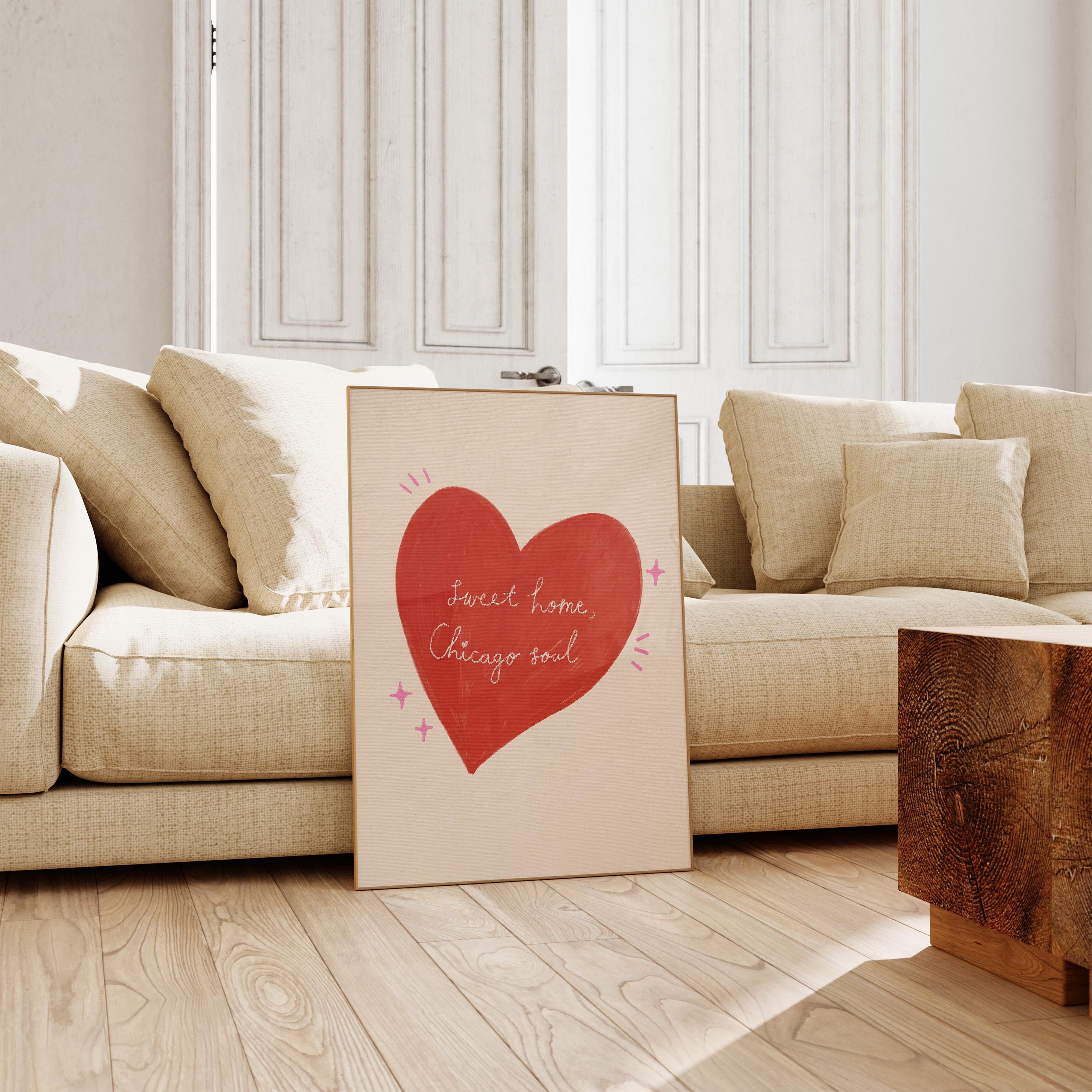 おしゃれ　ピンク　アクセント　センター　テーブル　DOLCE-ST40 GP Chicago Love Quotes Art Print, Dopamine Decor (digital Download