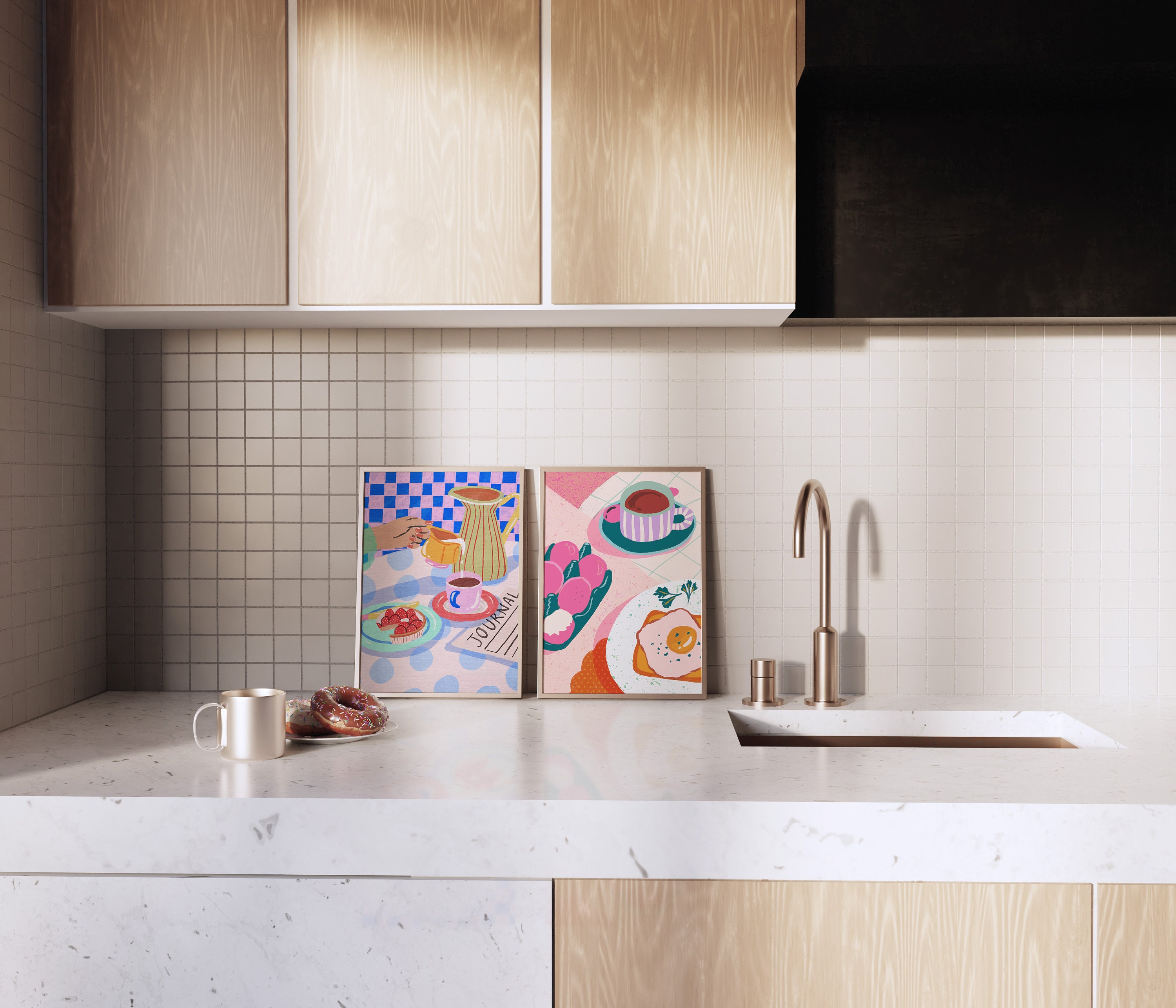 kitchen print set of 10 printables kitchen wall art -... Colorful Kitchen Print Set: Eclectic Gallery Wall Art (digital Download ...