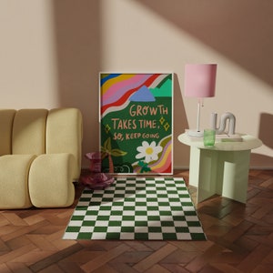 Plakat Wzrost zajmuje czas | Motywacyjne cytaty Typografia | Kolorowa sztuka ścienna | Do druku cyfrowego