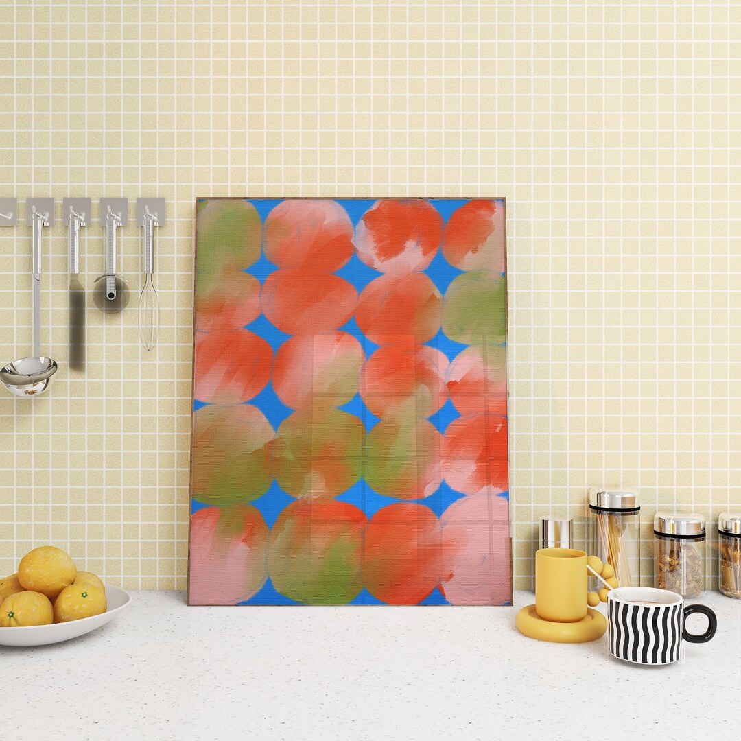 Colorful Dots Geometric Wall Art, Colorful Big Polkadots Painting ...