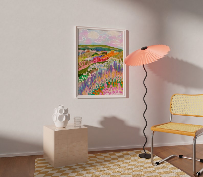 Bunter Colorado Berg druckbares Kunst Poster, Landschaft Art Print, digitaler Download Bild 6