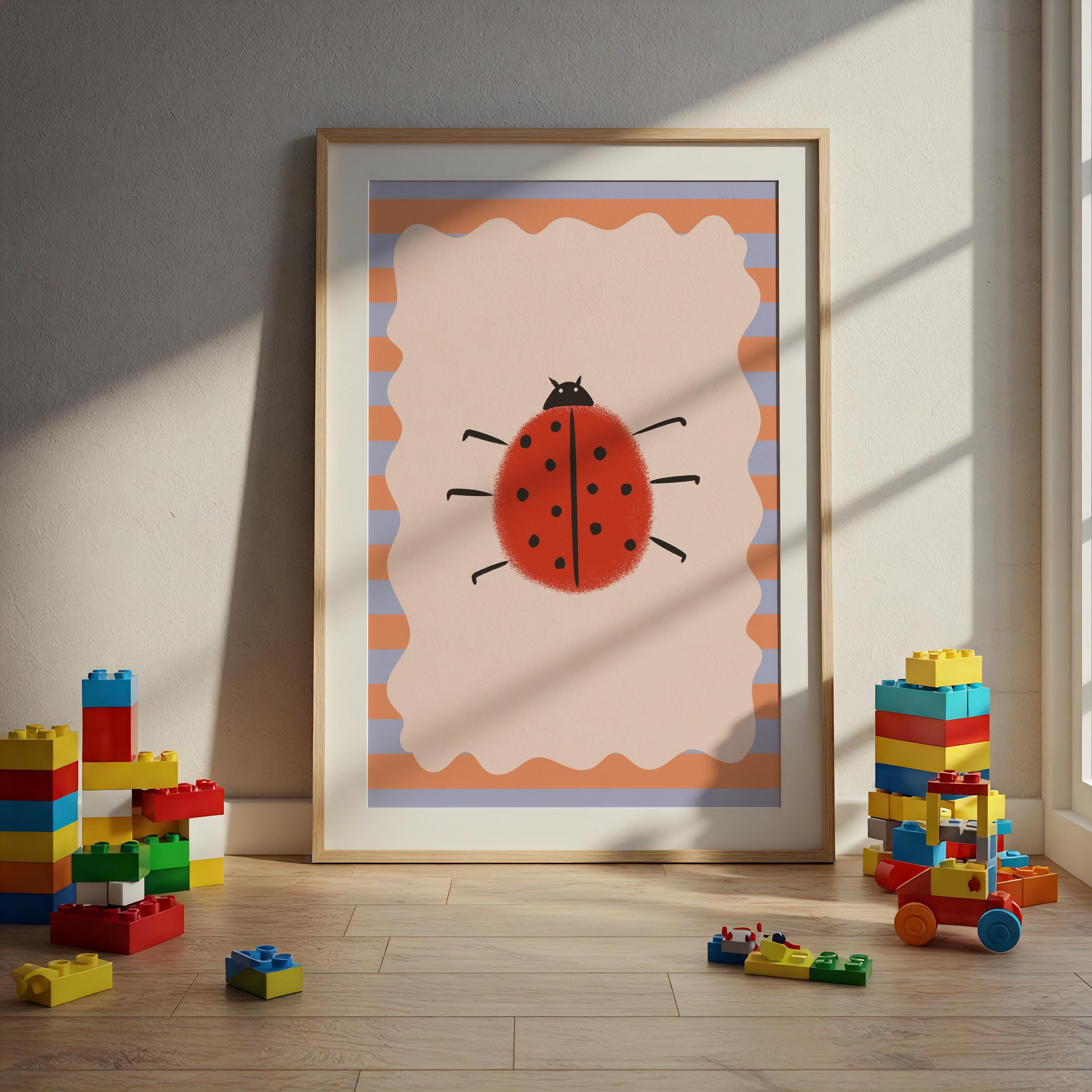 Ladybug Nursery Print: Eclectic Boho Kids Wall Art (digital Download ...