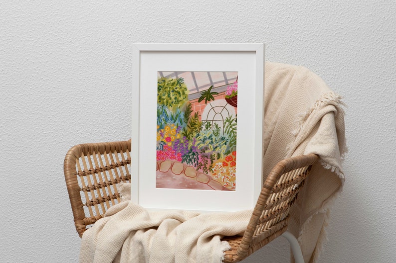Botanical Garden Painting Colorful Wall Art Floral Art Print Printable Digital image 4