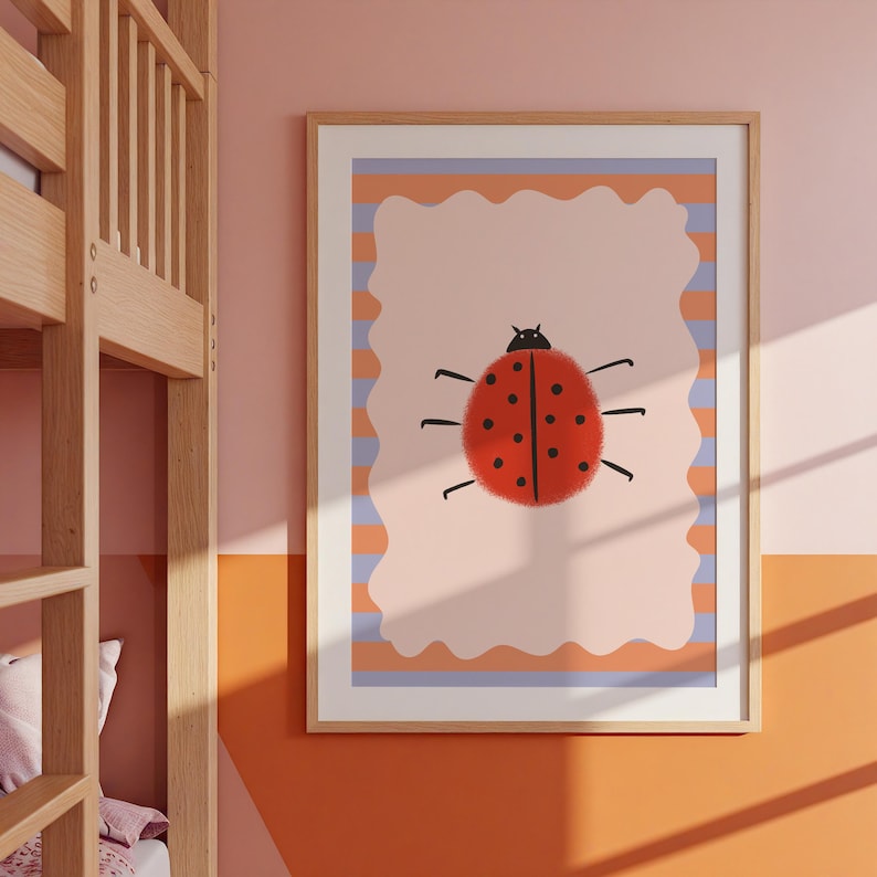 Ladybug Nursery Print: Eclectic Boho Kids Wall Art (digital Download ...