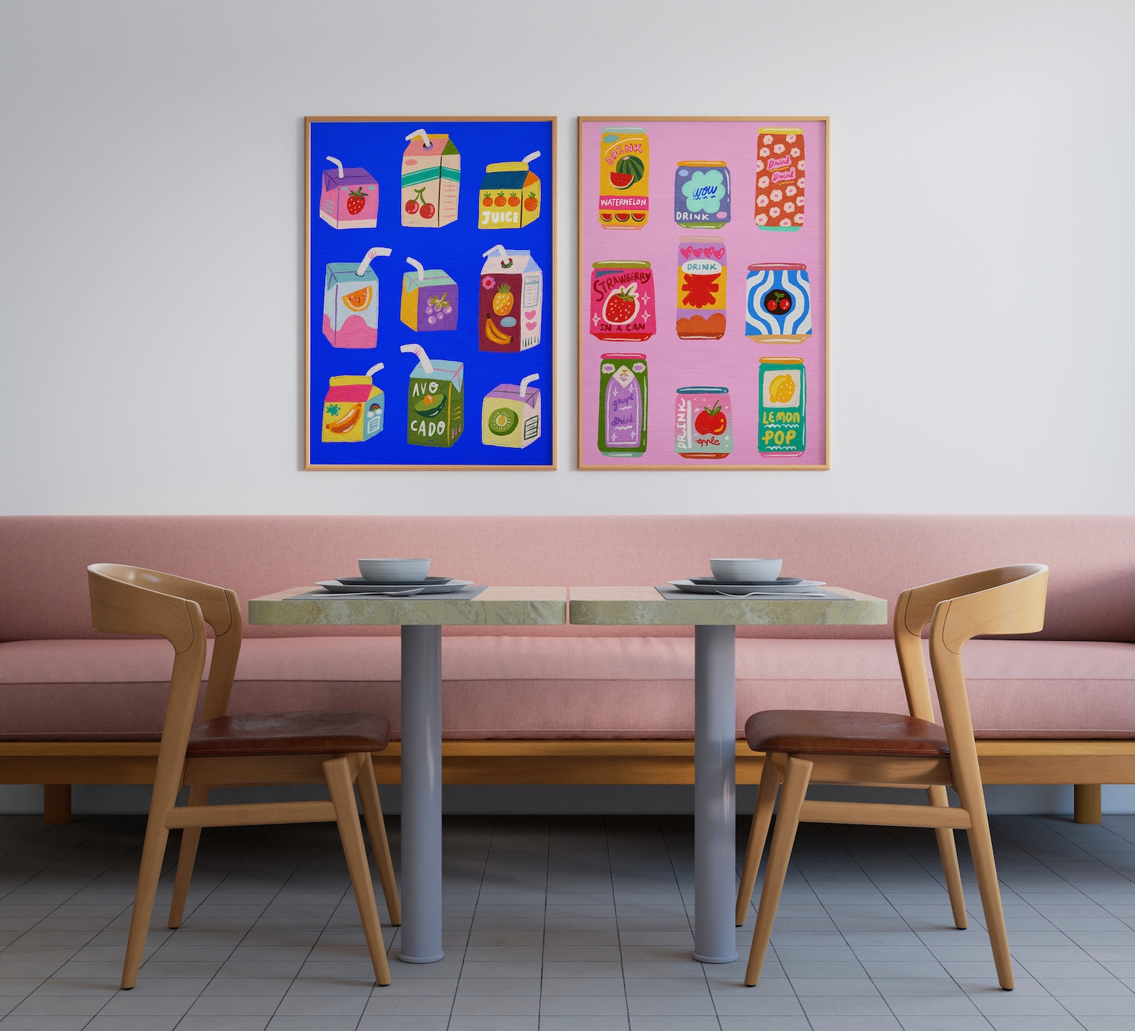 Colorful Kitchen Print Set: Eclectic Gallery Wall Art (digital Download ...