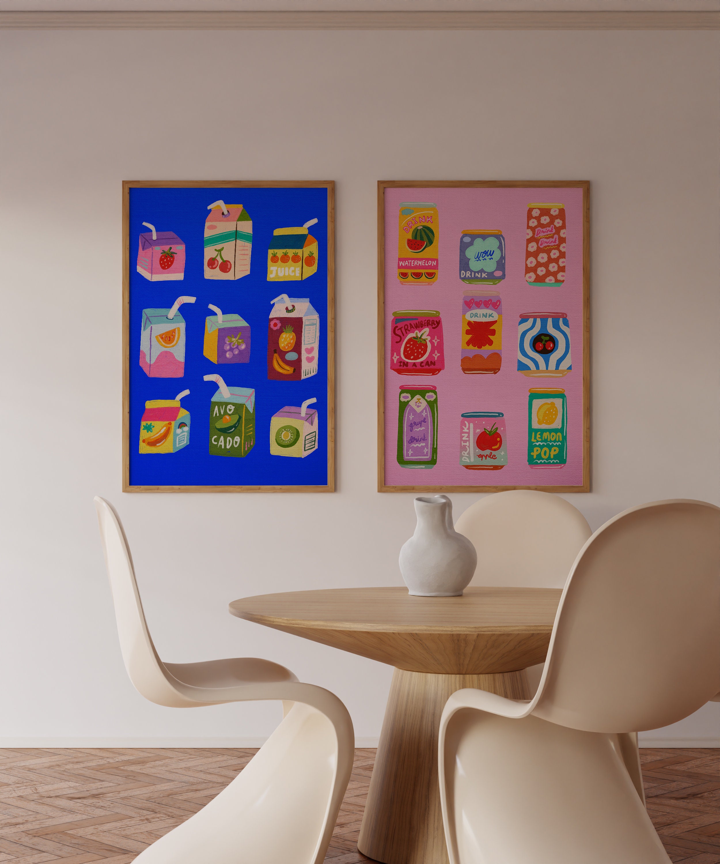 kitchen prints set of 7 kitchen wall art aesthetic... Colorful Kitchen Print Set: Eclectic Gallery Wall Art (digital Download ...