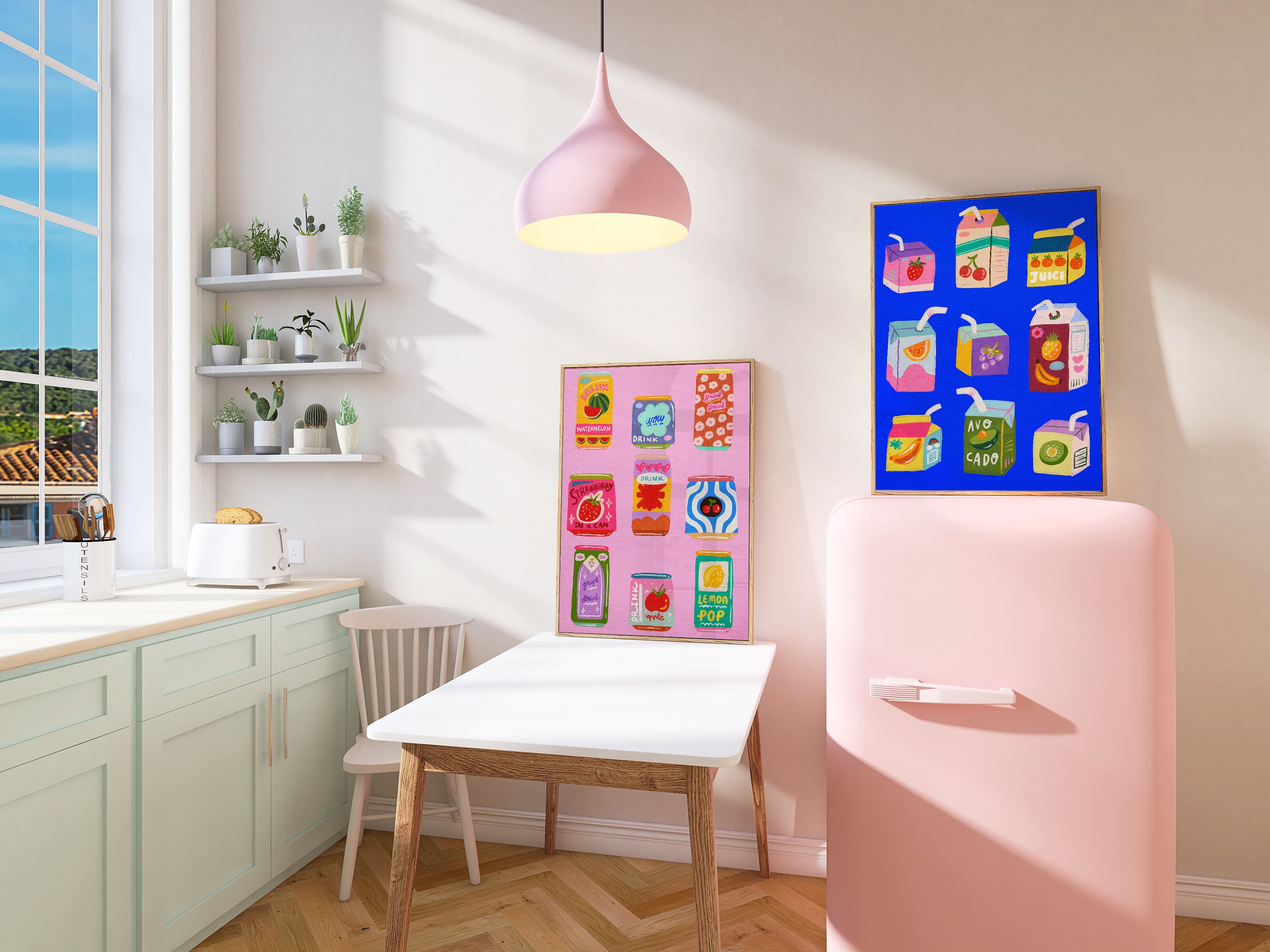 Colorful Kitchen Print Set: Eclectic Gallery Wall Art (digital Download ...