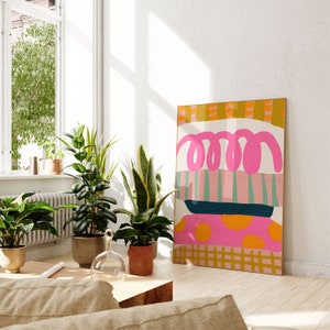 Bunte abstrakte Wandkunst, bunte Wandkunst, abstrakte Wandkunst, Acrylkunst, druckbare Kunst, Wohnzimmer Druck, geometrischer Kunstdruck