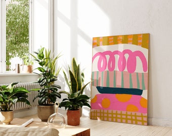 Colorful Abstract Wall Art, Colorful Wall Art, Abstract Wall Art, Acrylic Art, Printable Art, Living Room Print, Geometric Art Print