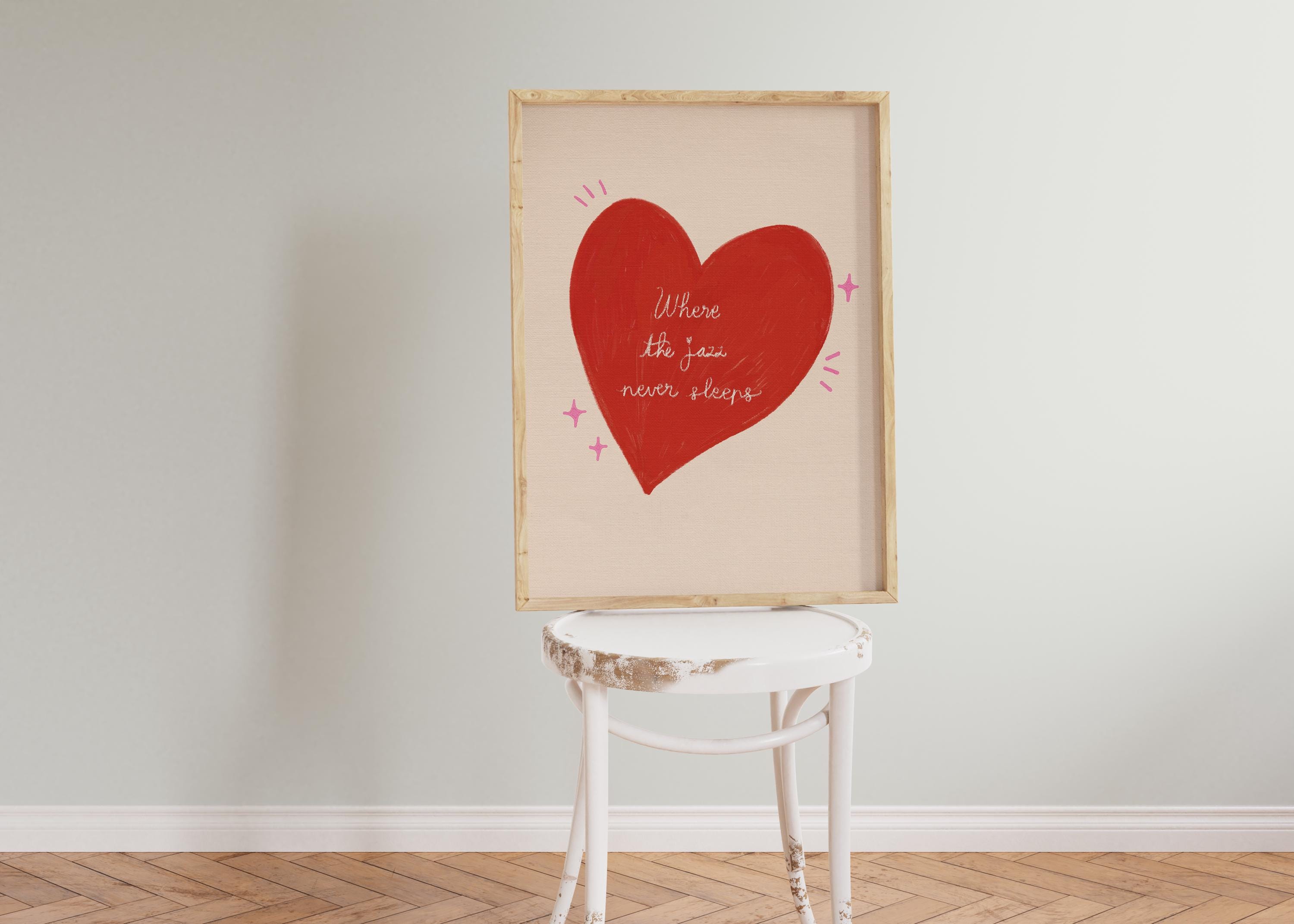 New Orleans Love Quotes Art Print, Dopamine Decor (digital
