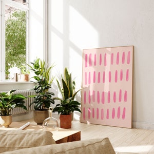 Colorful Printable Wall Art, Vertical Wall Art, Abstract Printable Art, Pink Color Wall Decor, Minimal Abstract, Watercolor Abstract Art