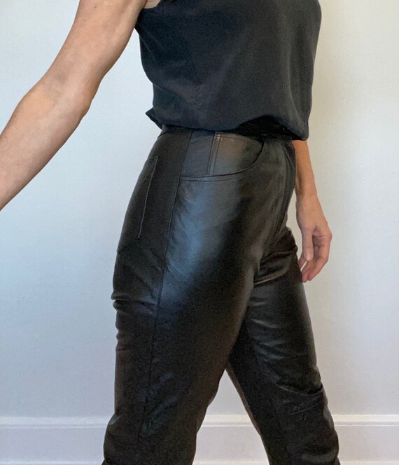 90s High Rise Genuine Leather Pants 
