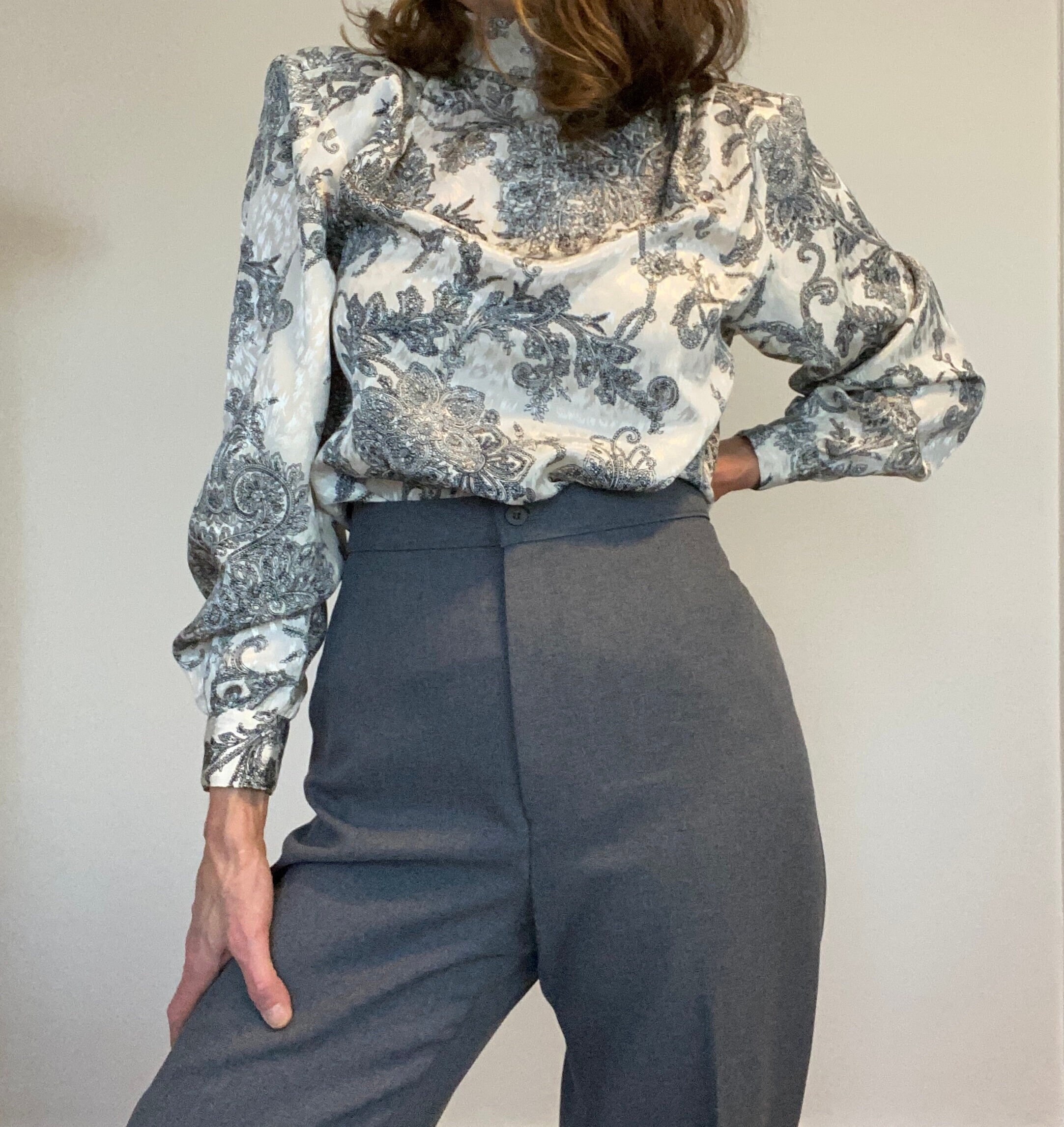 High Rise Wide Leg Polyester Pants USA 