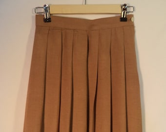 Vintage high waist accordion skirt// 1960's tan fan pleated full mid length// Maison de Toiles Tokyo New York// XS 0 2 USA 25 W