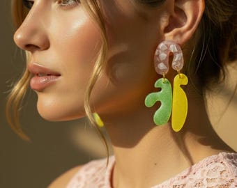 Colorful Mother-of-Pearl Earrings - Beach Earrings - Gift for Women