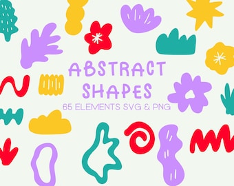 Abstract Shapes SVG Bundle, Organic PNG Cut Files for Cricut (Digital Download)