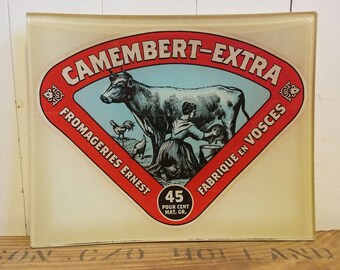 Vintage glass cheese plate