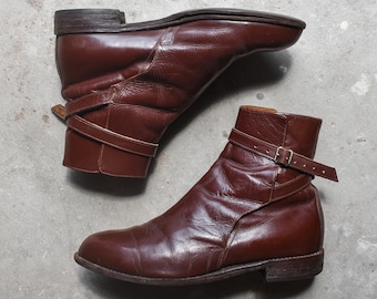 Gucci lederen heren laarzen bordeuaxrode vind je in Sneakerstad