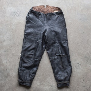 Leather Biker Pants Black Motorcycle Vintage Leather Pants Women's