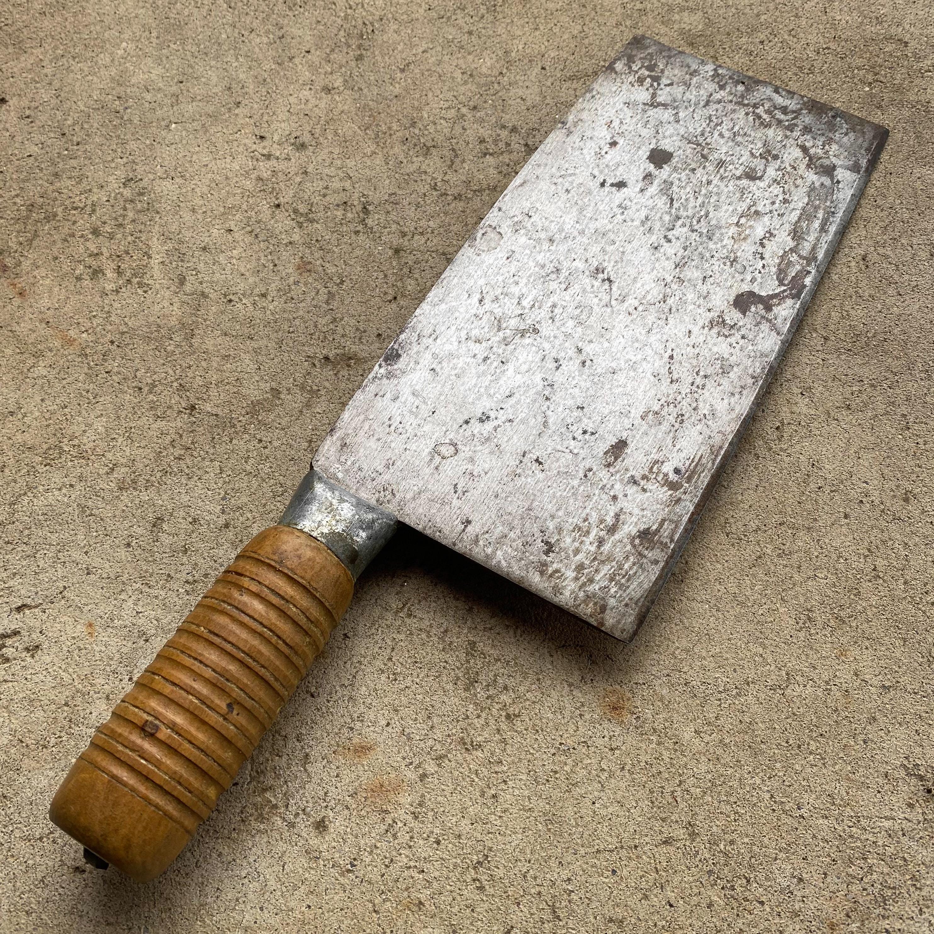 Rustic Cleaver Antique Vintage Early 1900s Butcher Cleaver Knife Ax Axe Tool Kitchen ...