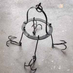 Antique Vintage 19th Century 1800s French Forged Wrought Iron Game Meat hooks Kitchen Restaurant Steak House Cabin Lodge Decor Rustic Gift