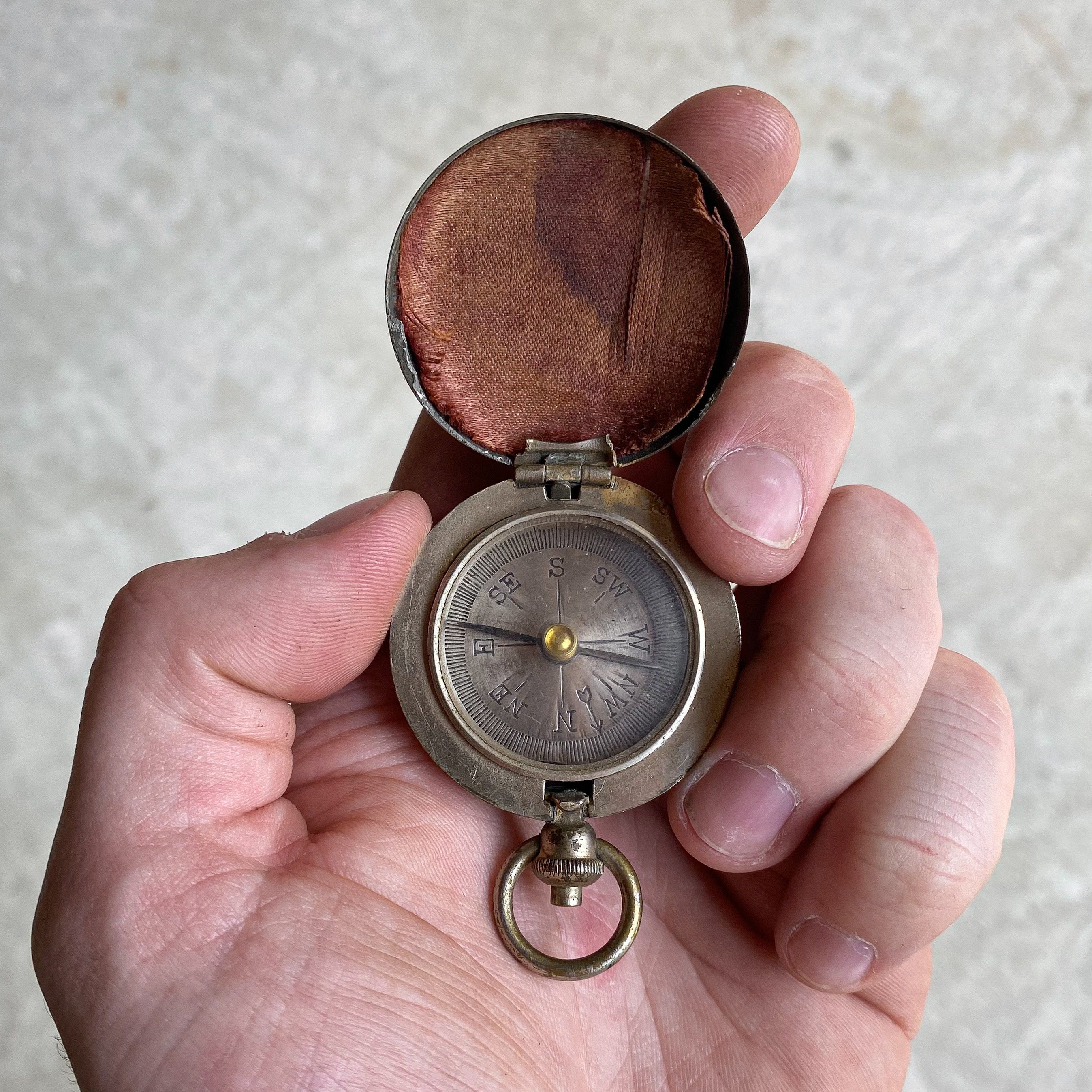 Antique Vintage Early 1900s British Pocket Compass Field