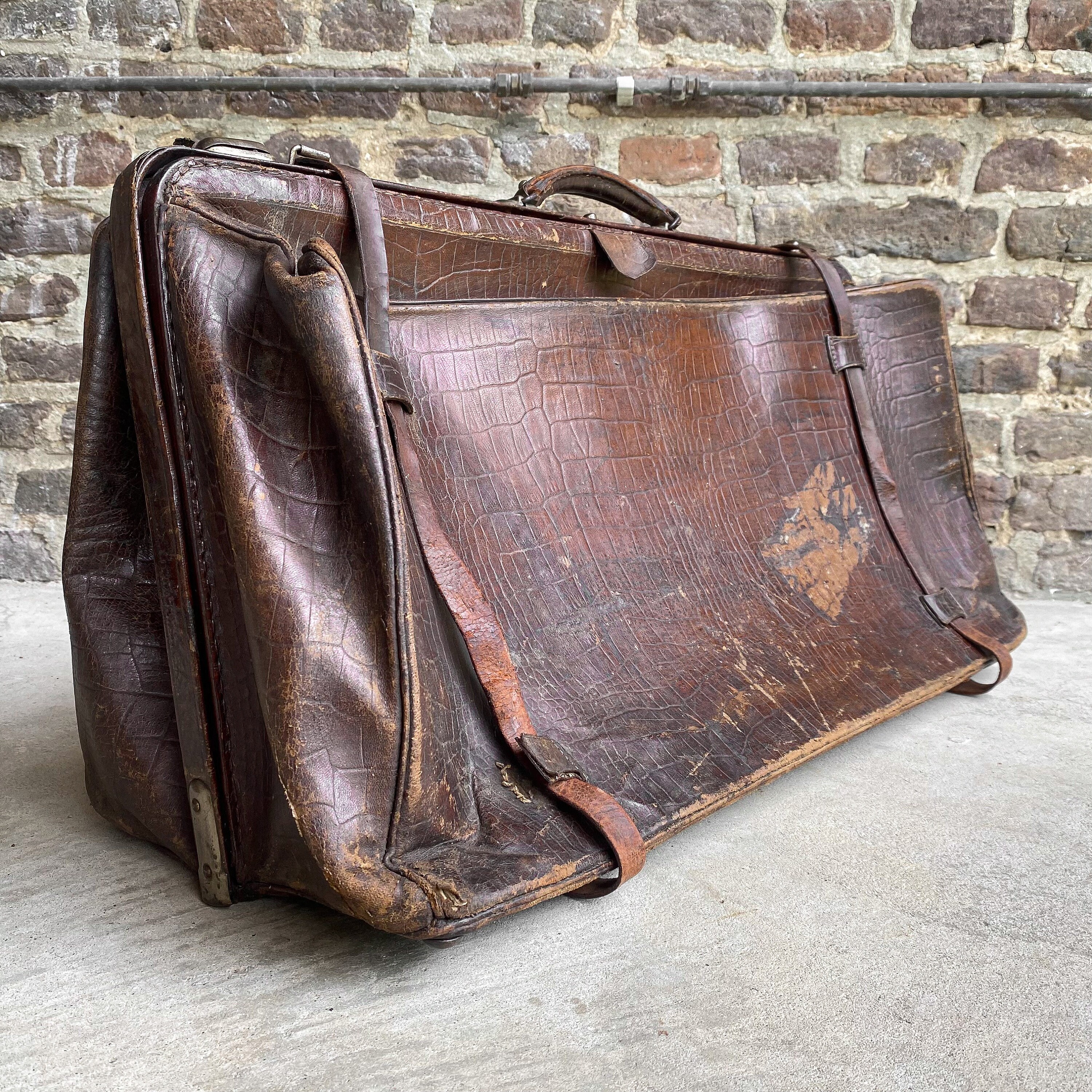Antique Vintage Early 1900s Dutch Leather Vallies Travel Travelling ...