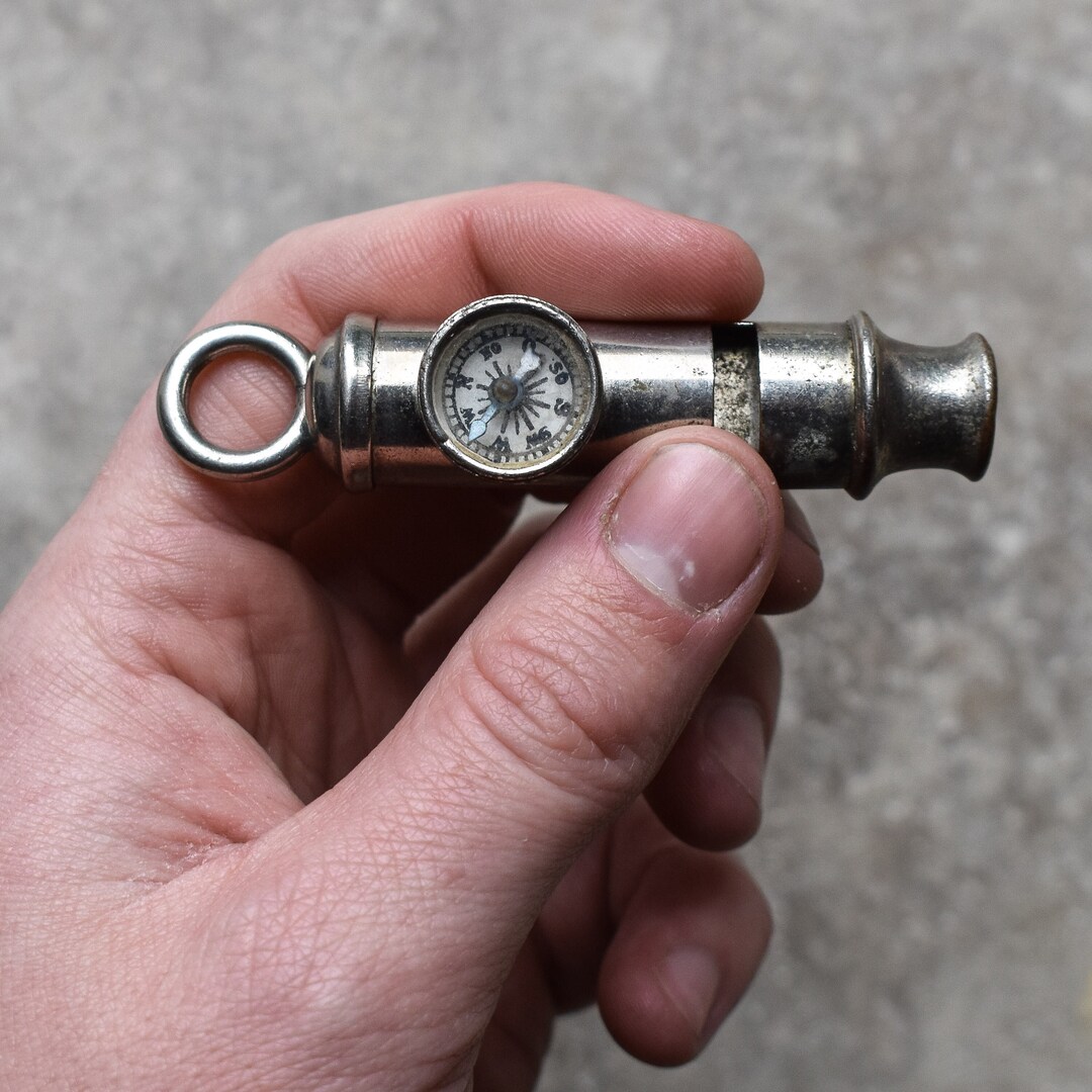 Vintage 50s 1950s Nickel Boy Scout Whistle Compass Gear Pocket Etsy