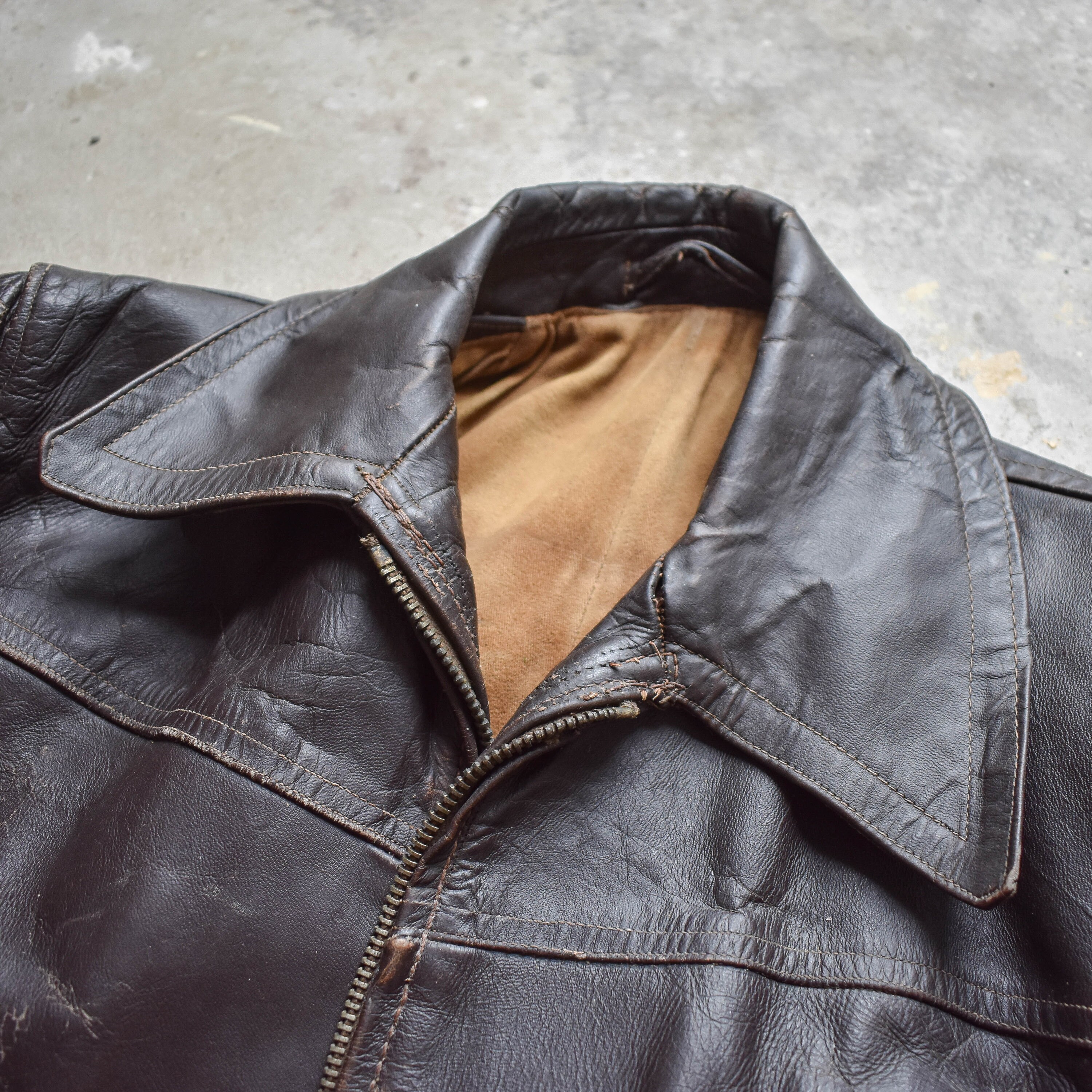 Vintage 50's Black Leather Motorcycle Riders Jacket Rugged | Etsy